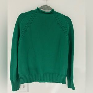 525 America Green Mock Neck Tight Knit Sweater